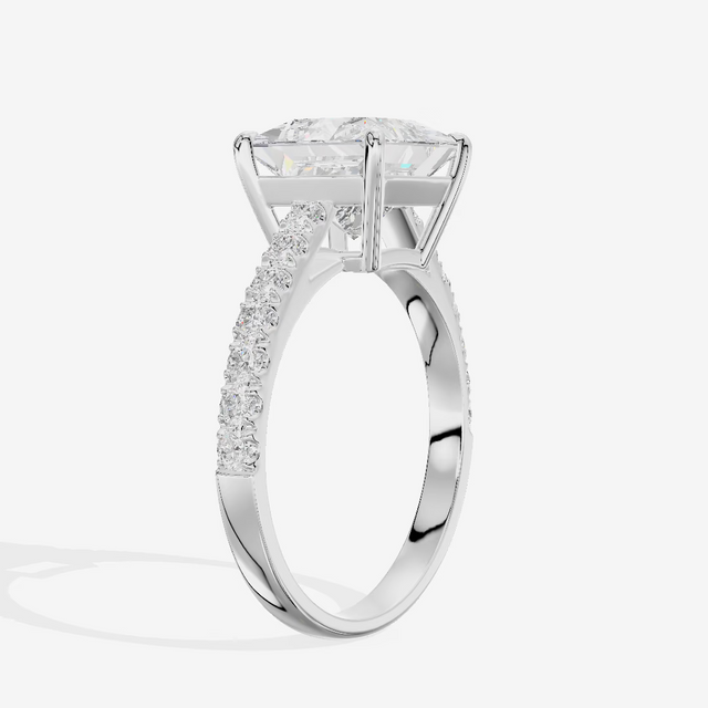 Cathedral Pavé Princess Engagement Ring (3.15 ct. tw.) in 18K White Gold