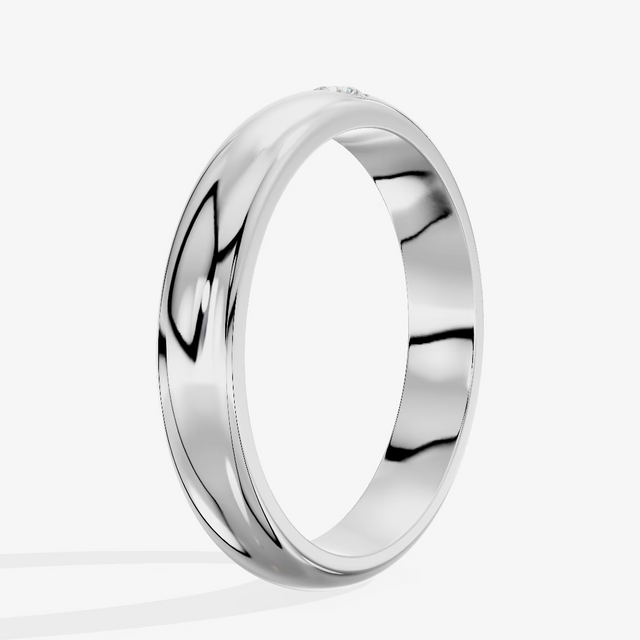 Classic Domed Wedding Band (1/10 ct.) in Platinum