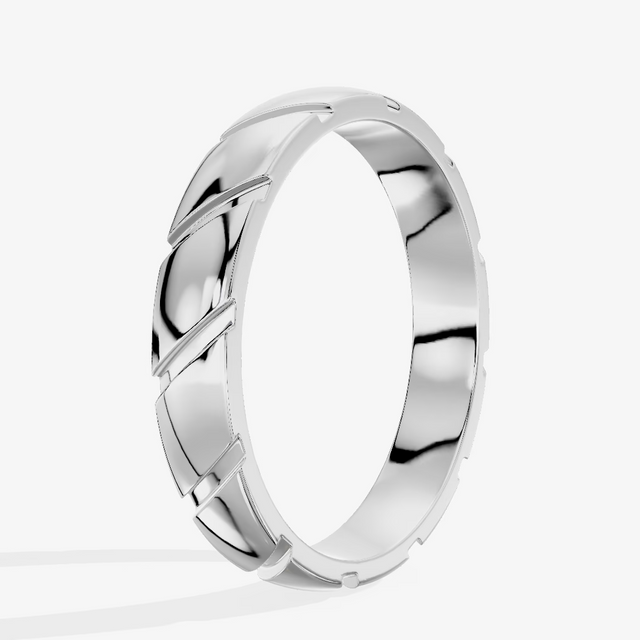 Low Profile Wedding Band in Platinum