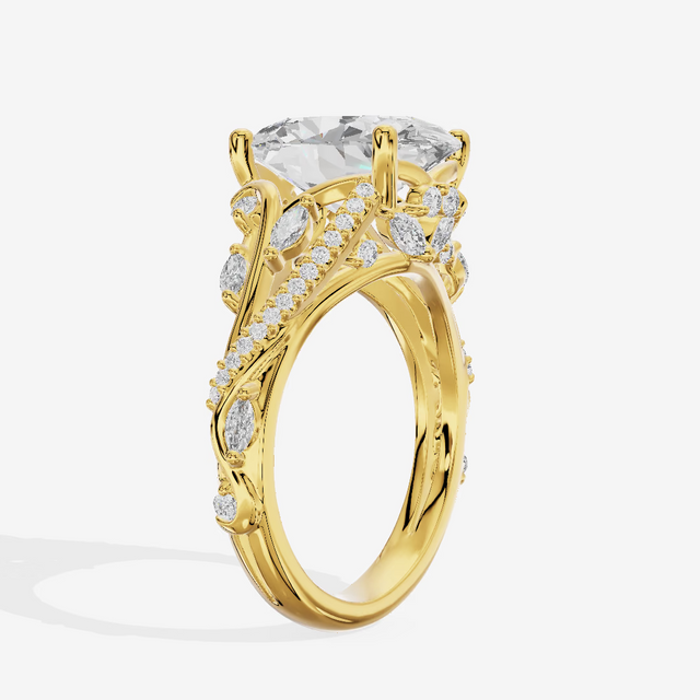 Vine Marquise Oval Engagement Ring (3.29 ct. tw.) in 18K Yellow Gold