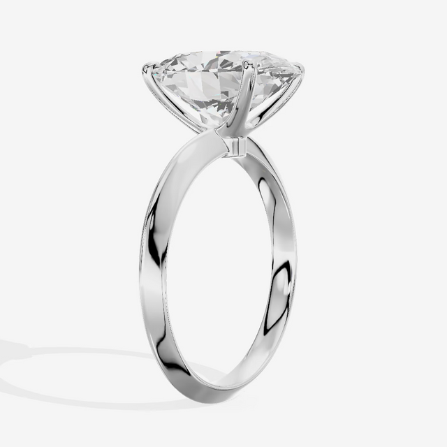 Cathedral Solitaire Oval Engagement Ring (3.26 ct.) in Platinum