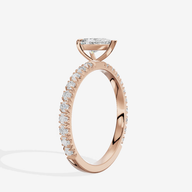 Pavé Eternity Pear Engagement Ring (1/3 ct. tw.) in 18K Rose Gold