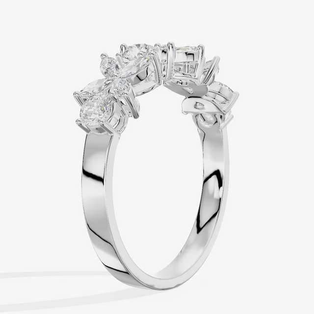 Cluster Round Engagement Ring (7/8 ct. tw.) in 18K White Gold