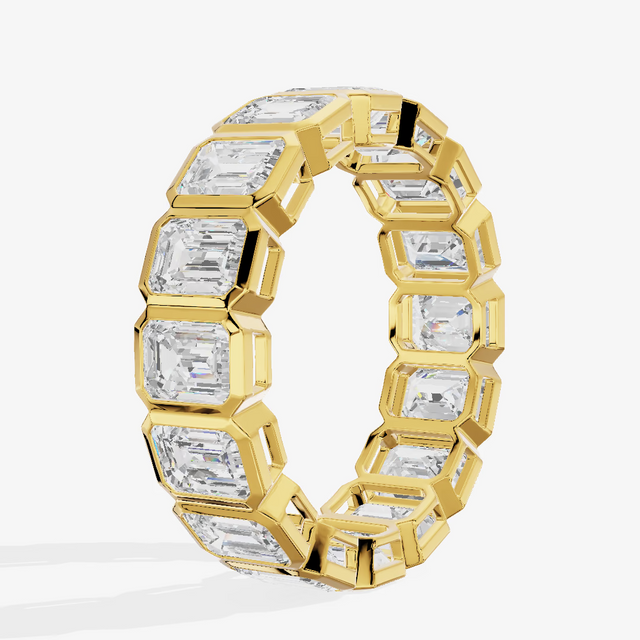 Low Profile Eternity Emerald Engagement Ring (4.91 ct. tw.) in 14K Yellow Gold