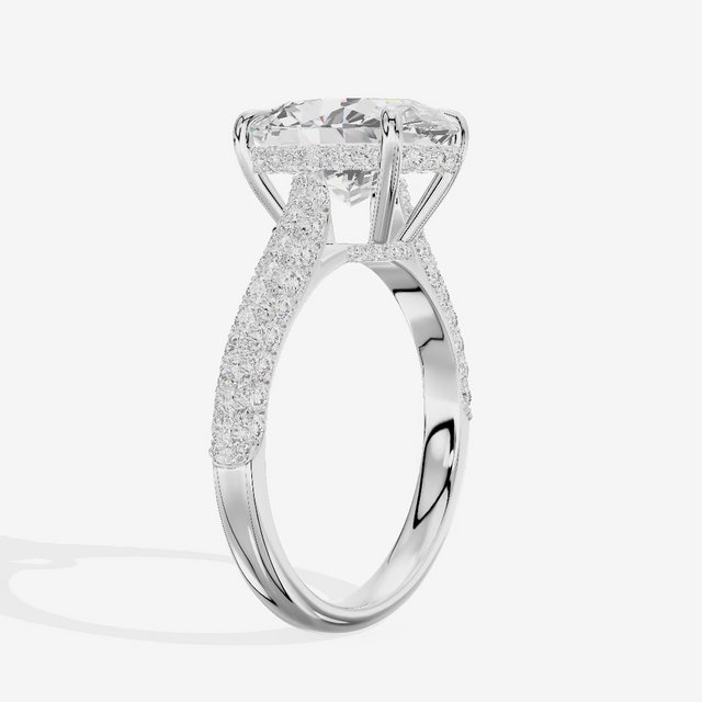 Hidden Halo Split Shank Oval Engagement Ring (2.01 ct. tw.) in Platinum