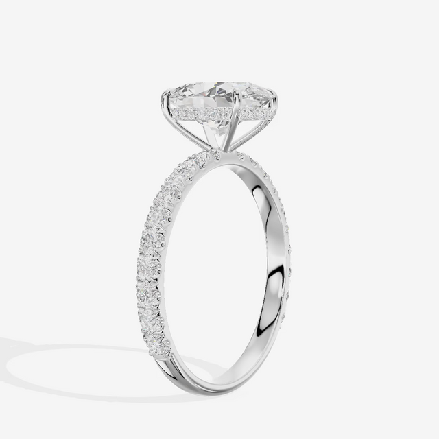 Pavé Eternity Oval Solitaire Engagement Ring (2.03 ct. tw.) in Platinum