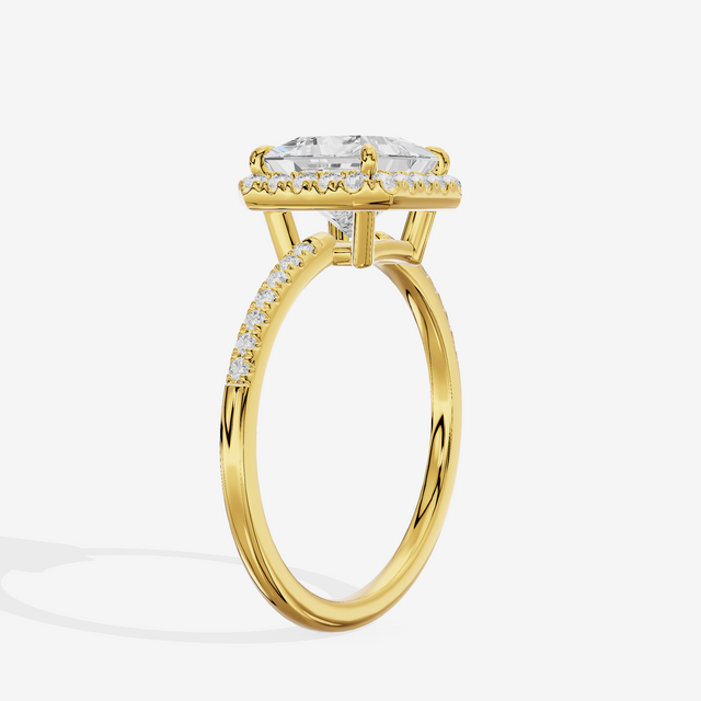 Vowsae Halo Princess Engagement Ring (1/5 ct. tw.) in 18K Yellow Gold