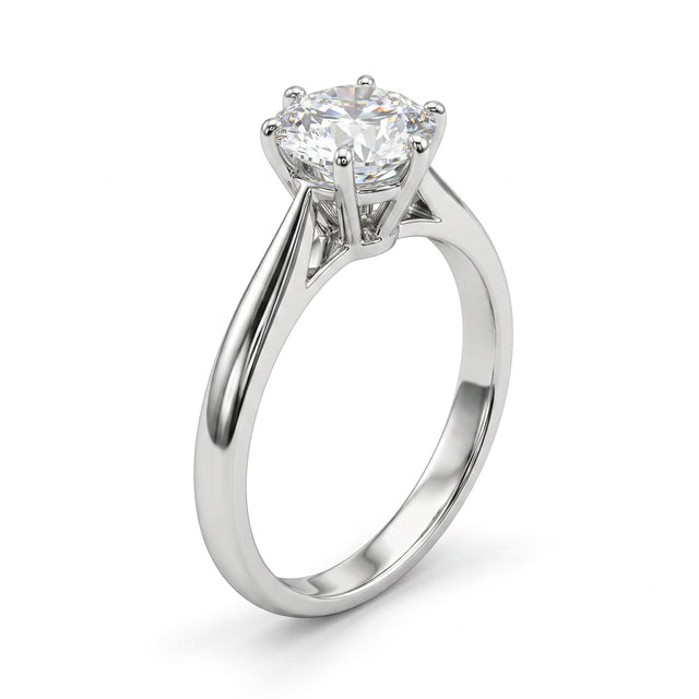 Cathedral Solitaire Round Engagement Ring (2.2 ct.) in Platinum