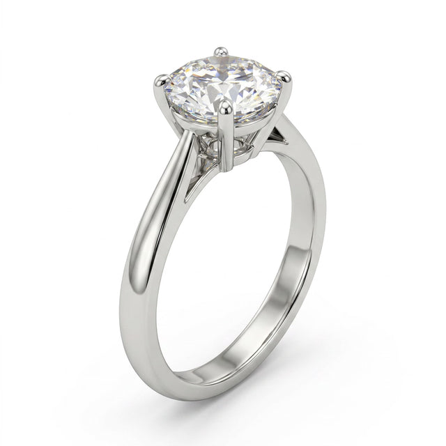 Cathedral Solitaire Round Engagement Ring (2 ct.) in Platinum