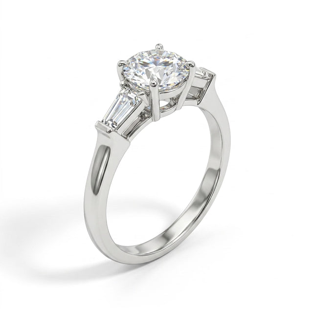 Three Stone Round Engagement Ring (1 ct. tw.) in 18K White Gold