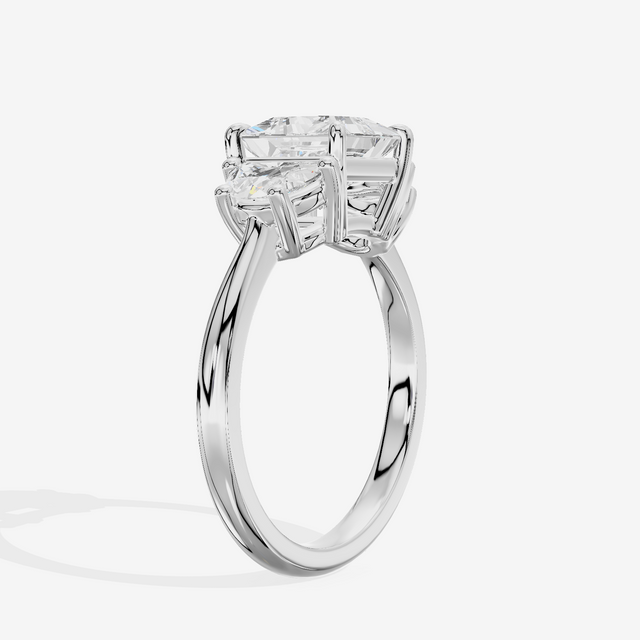 Vintage Sincere Three Stone Princess Engagement Ring (1/2 ct. tw.) in 18K White Gold