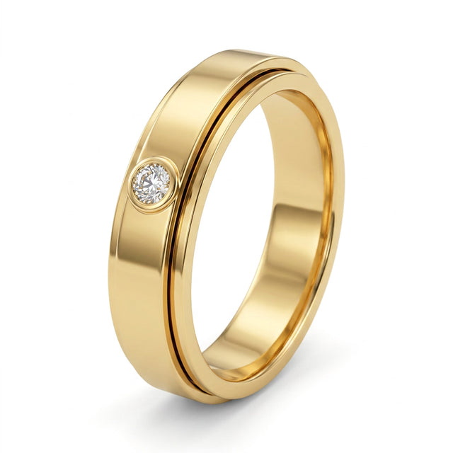 Low Profile Round Wedding Band (1/10 ct.) in 18K Yellow Gold