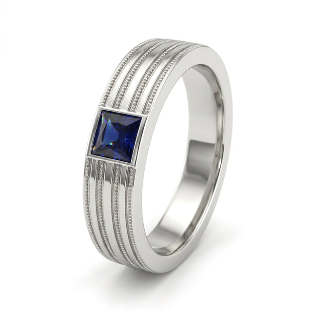 Low Profile Vintage Milgrain Round Wedding Band (1/10 ct. tw.) in Platinum