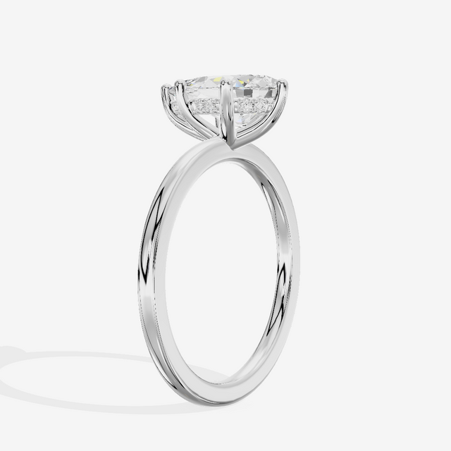 Vowsae Hidden Halo Pear Engagement Ring (1/20 ct. tw.) in Platinum