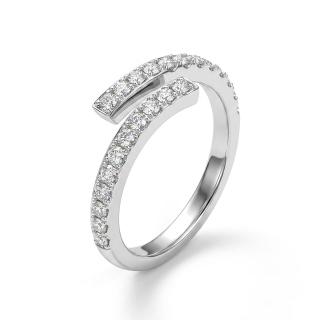 Bypass Round Engagement Ring (3/4 ct. tw.) in 18K White Gold