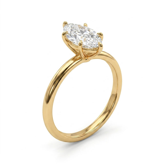 Solitaire Marquise Engagement Ring (1.71 ct.) in 18K Yellow Gold