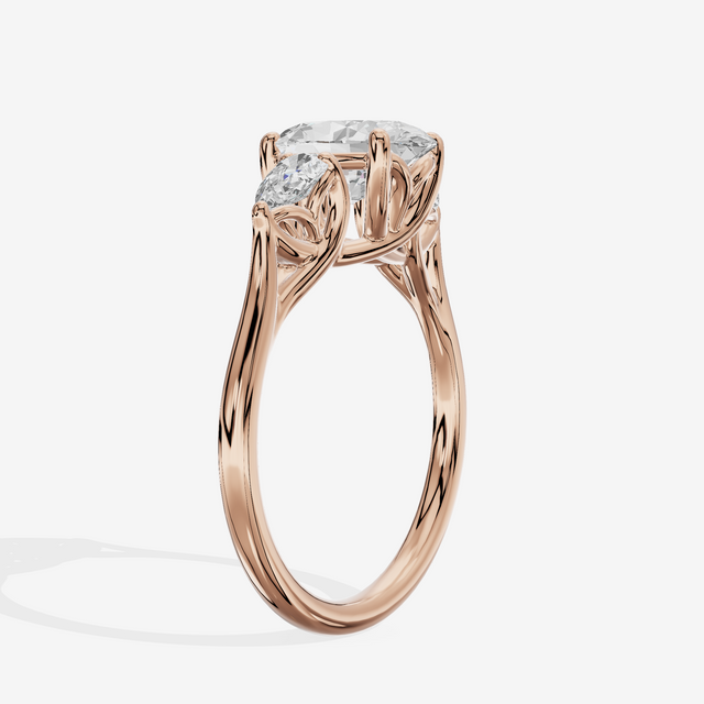 Grand Vowsae Three Stone Oval Engagement Ring (2/5 ct. tw.) in 14K Rose Gold