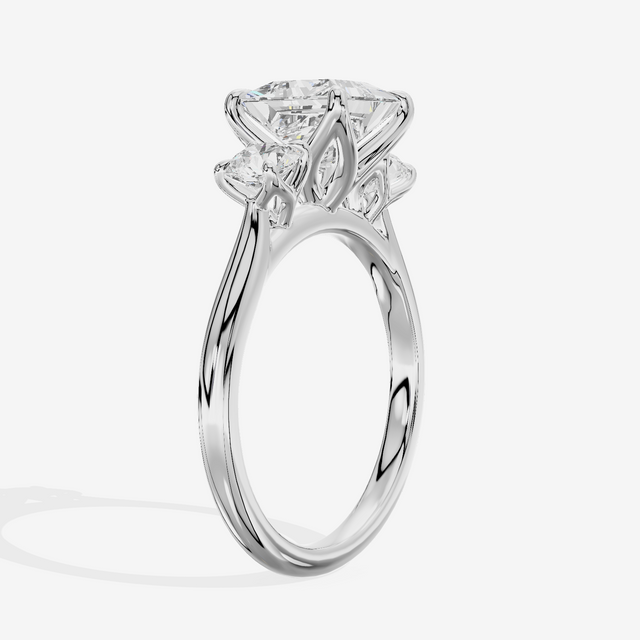Eternal Sincere Three Stone Princess Engagement Ring (1/2 ct. tw.) in 14K White Gold