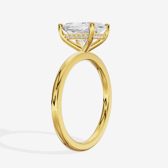 Vowsae Hidden Halo Radiant Engagement Ring (1/20 ct. tw.) in 14K Yellow Gold