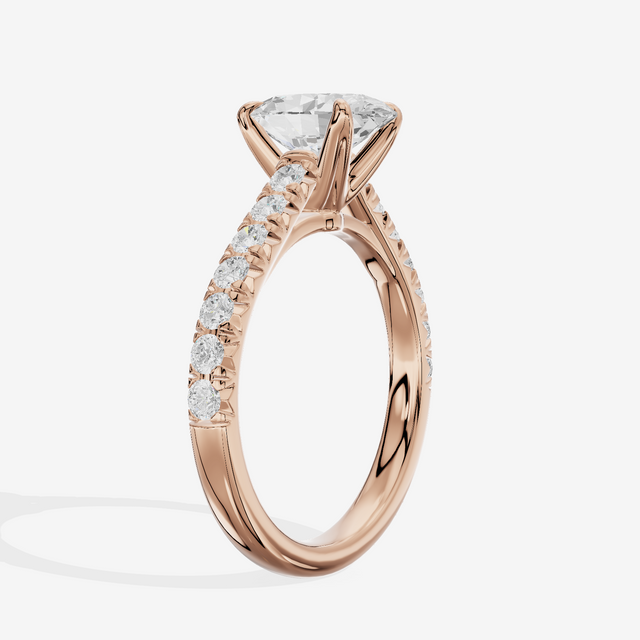Whispered Sincere Oval Engagement Ring with Side Stones (2/5 ct. tw.) in 14K Rose Gold