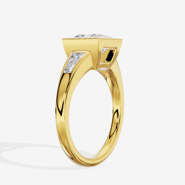 Modern Triade Princess Three Stone Engagement Ring (1/2 ct. tw.) in 14K Yellow Gold