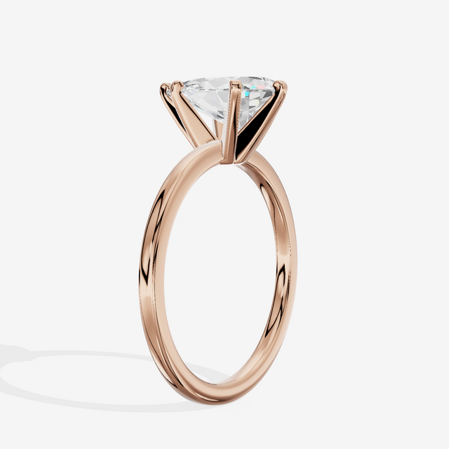 Petite Sincere 1.5mm Pear Six-Prong Engagement Ring in 18K Rose Gold