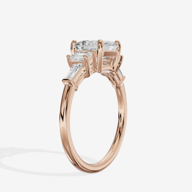 Vowsae Five Stone Asscher Engagement Ring (3/4 ct. tw.) in 18K Rose Gold