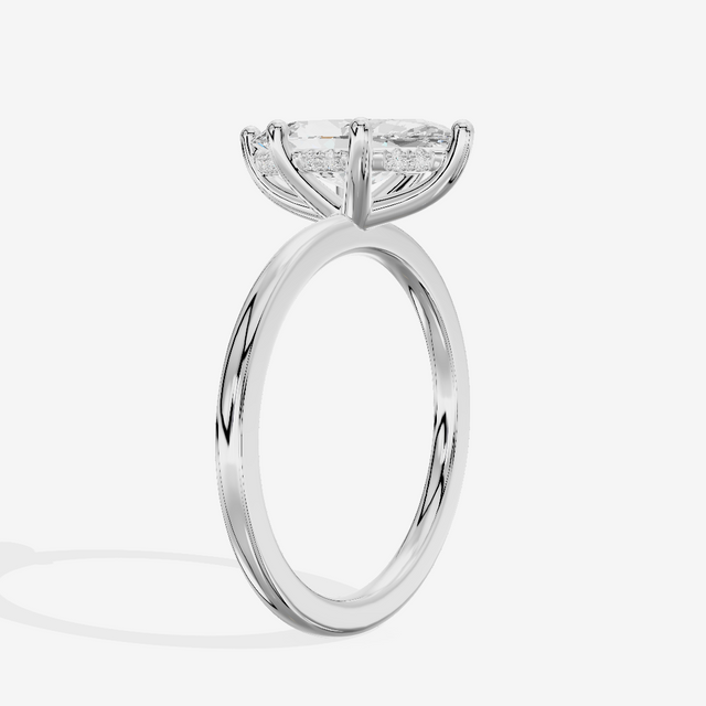 Vowsae Hidden Halo Marquise Engagement Ring (1/20 ct. tw.) in 14K White Gold