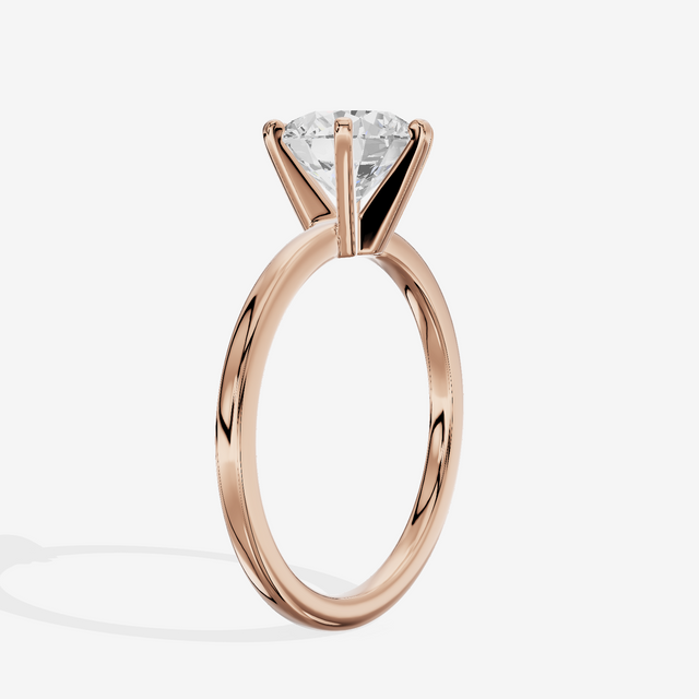 Petite Sincere 1.5mm Round Six-Prong Engagement Ring in 18K Rose Gold