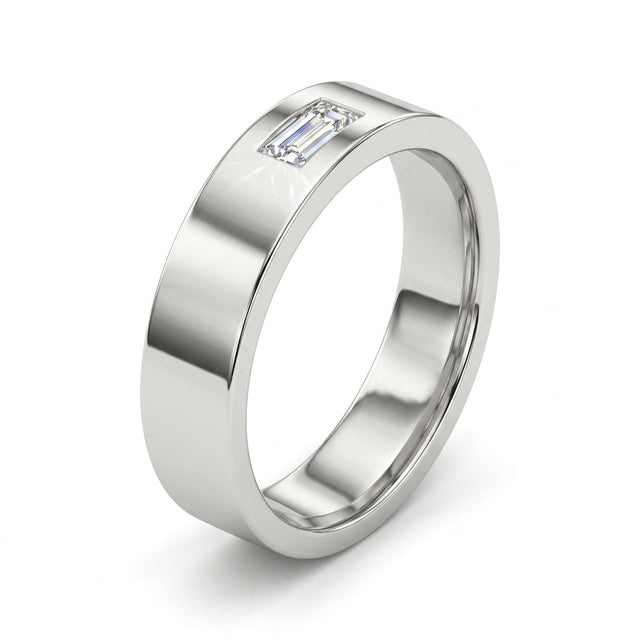 Low Profile Tapered Baguette Wedding Band (1/6 ct.) in 18K White Gold