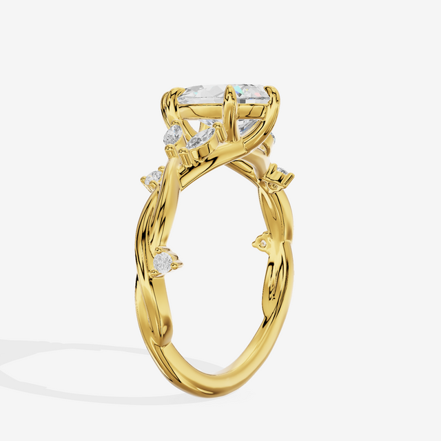 Twined Vowsae Pear Twisted Engagement Ring (1/6 ct. tw.) in 18K Yellow Gold
