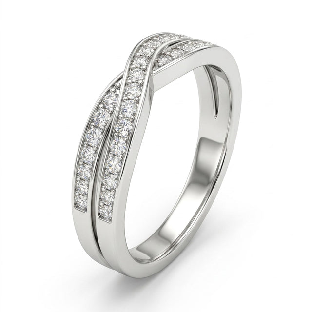 Flush Twist Round Wedding Band (1/5 ct. tw.) in Platinum