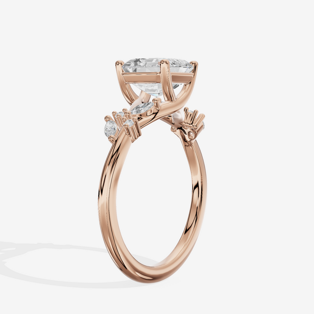 Vintage Trueheart Asscher Engagement Ring (1/6 ct. tw.) in 18K Rose Gold