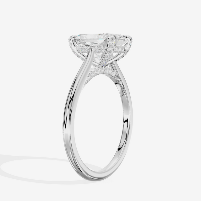 Grand Vowsae Radiant Engagement Ring with Side Stones (1/5 ct. tw.) in 18K White Gold