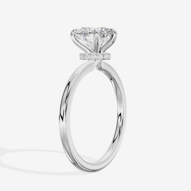 Sincere Halo Heart Engagement Ring (1/15 ct. tw.) in Platinum