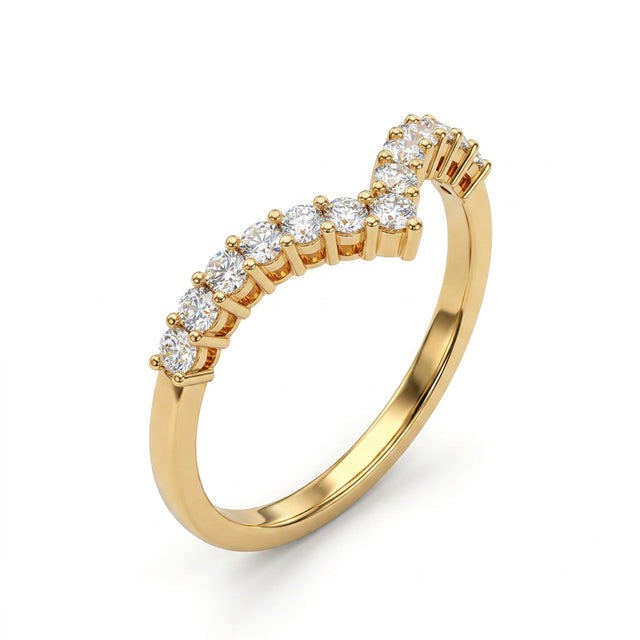 Low Profile Round Engagement Ring (1/10 ct. tw.) in 18K Yellow Gold
