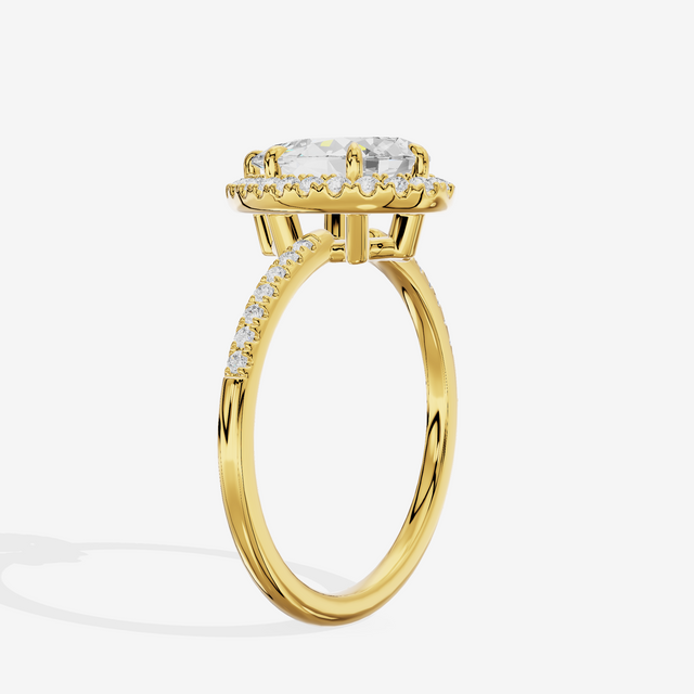 Vowsae Halo Pear Engagement Ring (1/5 ct. tw.) in 18K Yellow Gold