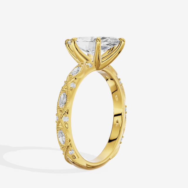 Vintage Whisper Marquise Engagement Ring (1/4 ct. tw.) in 14K Yellow Gold