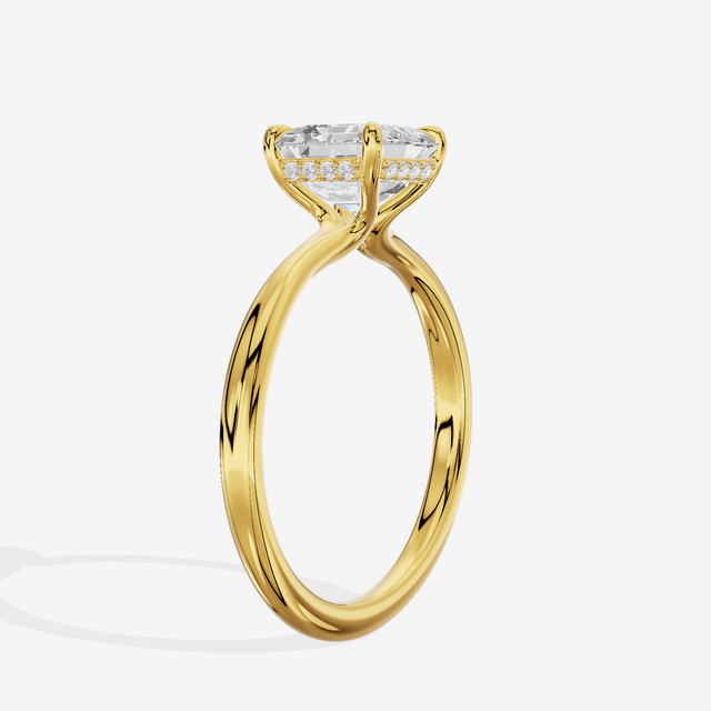 Adorae Asscher Hidden Halo Engagement Ring (1/20 ct. tw.) in 14K Yellow Gold