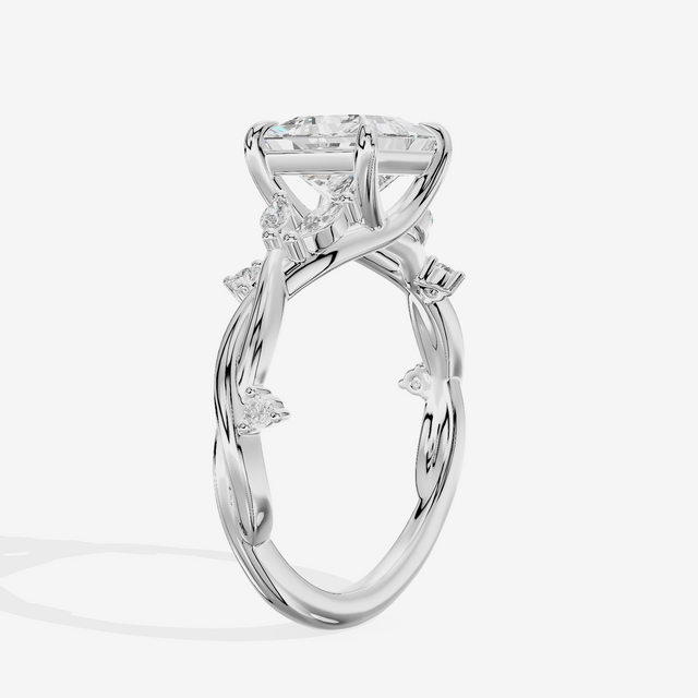 Twined Vowsae Princess Twisted Engagement Ring (1/6 ct. tw.) in 14K White Gold