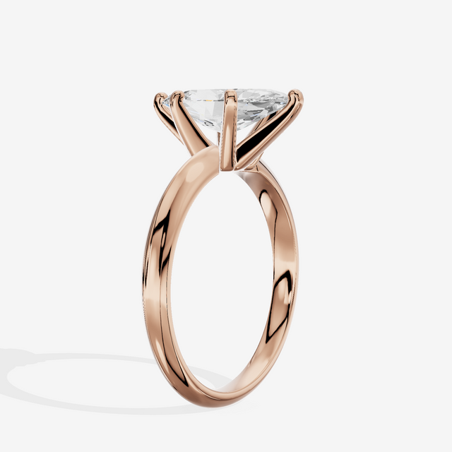 Classic Vowsae 2.5mm Marquise Six-Prong Engagement Ring in 14K Rose Gold