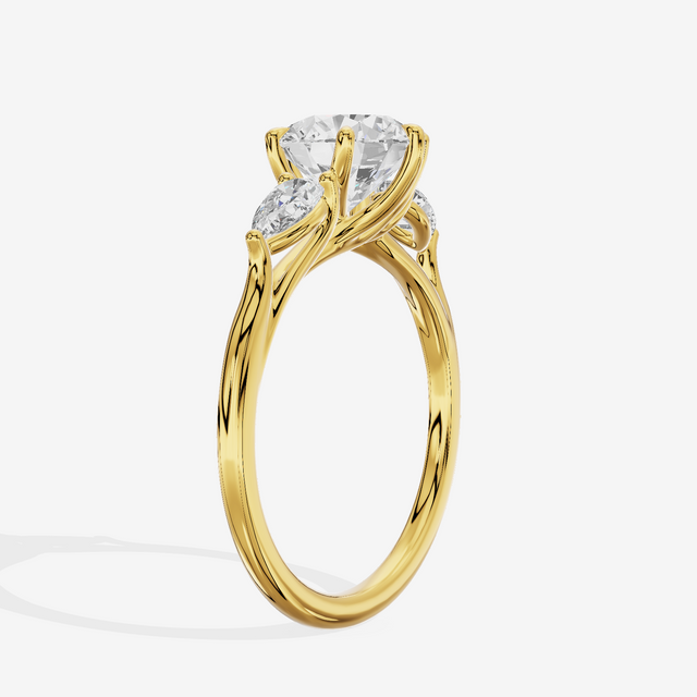 Luxe Sincere Three Stone Round Engagement Ring (2/5 ct. tw.) in 14K Yellow Gold