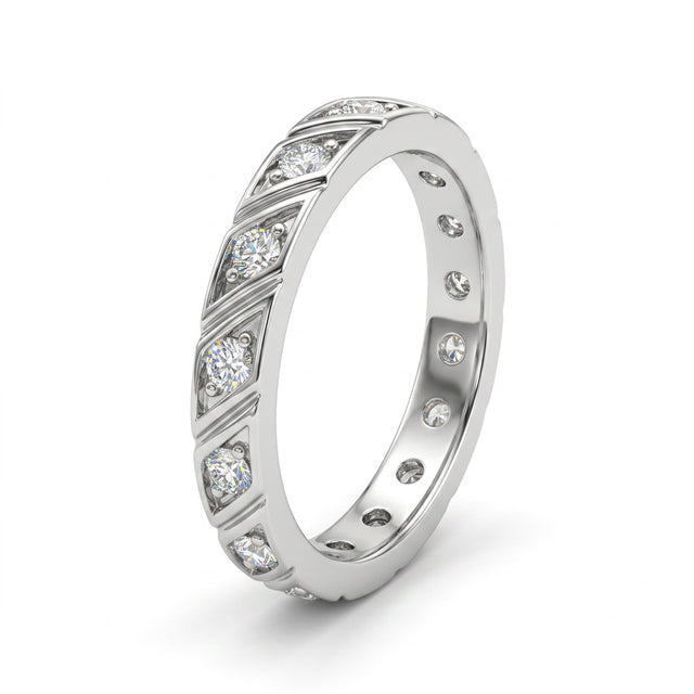 Low Profile Round Wedding Band (1/8 ct. tw.) in Platinum