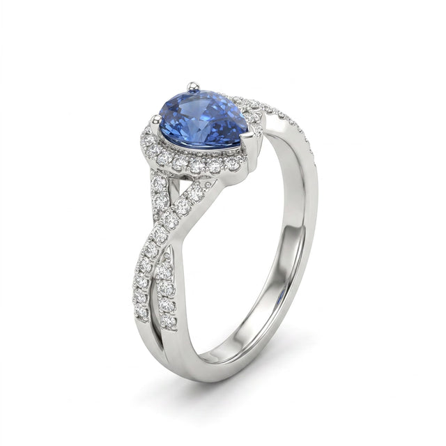 Cluster Twist Pear Engagement Ring (2.11 ct. tw.) in 18K White Gold