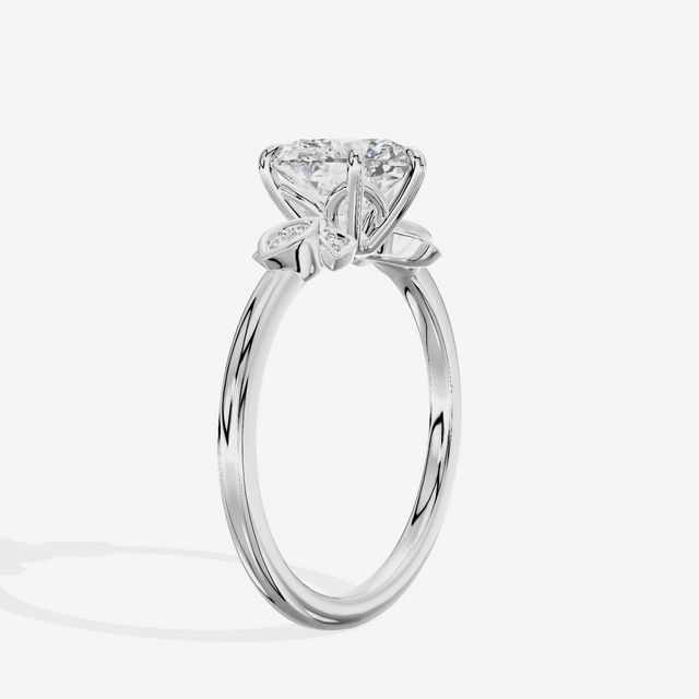 Trellise Heart Engagement Ring with Side Stones (1/20 ct. tw.) in Platinum