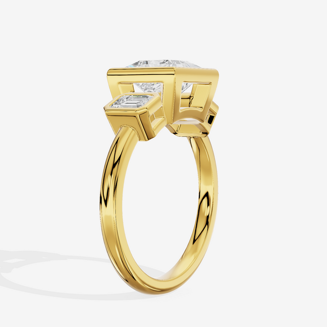 Selenia Three Stone Princess Engagement Ring (1/2 ct. tw.) in 18K Yellow Gold