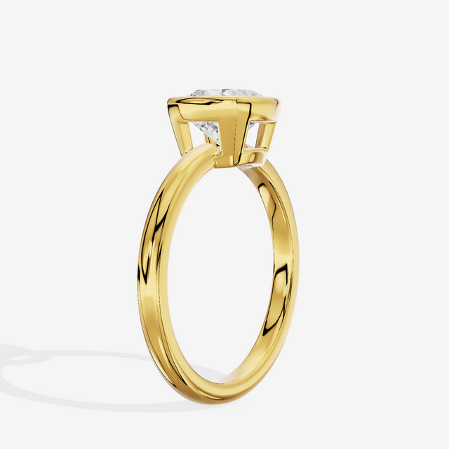Tensare Bezel 2mm Cushion Solitaire Engagement Ring in 14K Yellow Gold