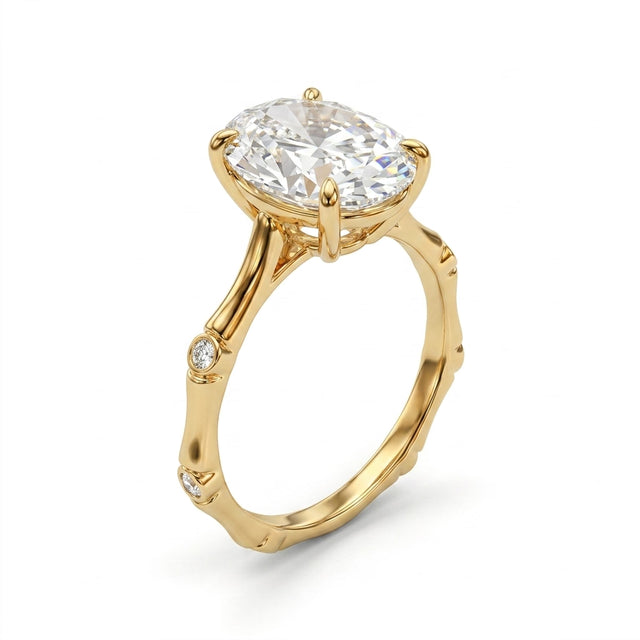 Solitaire Oval Engagement Ring (3.07 ct. tw.) in 18K Yellow Gold