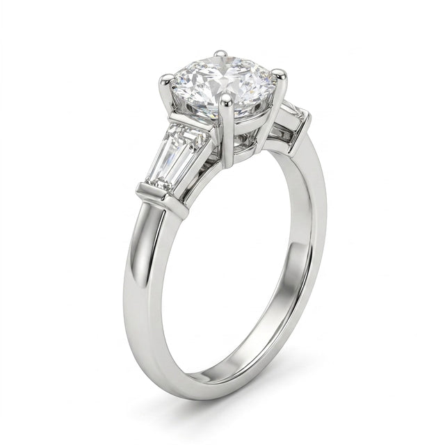 Three Stone Round Engagement Ring (1.53 ct. tw.) in Platinum