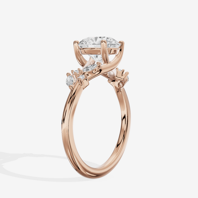 Vintage Trueheart Round Engagement Ring (1/6 ct. tw.) in 18K Rose Gold